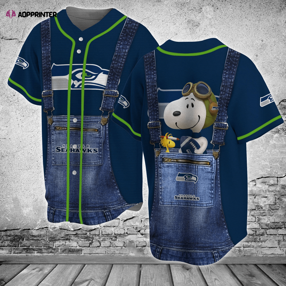 Seattle Seahawks Snoopy Fan Baseball Jersey Shirt