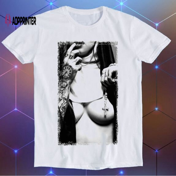 Sexy Nun Cross Tattoo Novelty Funny Gift T Shirt E495