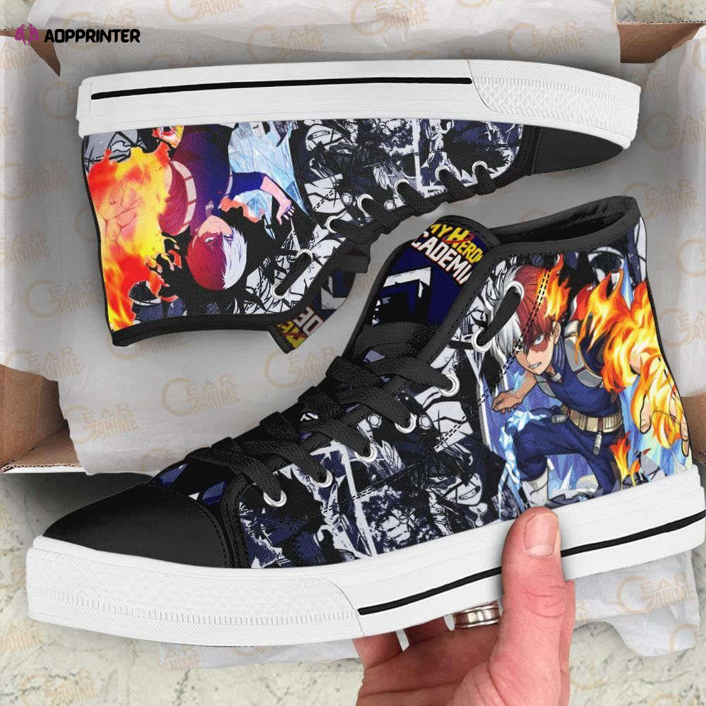 Shoto Todoroki High Top Shoes Custom My Hero Academia Anime For Fans