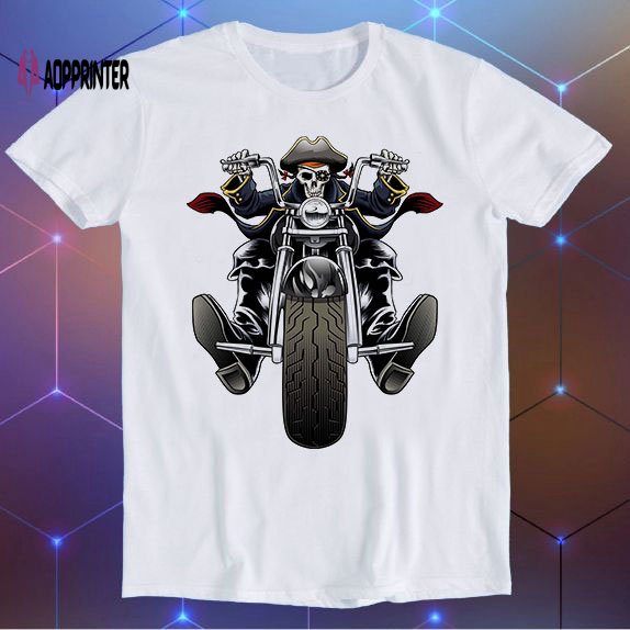 Skull Biker Pirate Harley Motorbike Ride Bike Art Slogan Joke Tee Meme Movie Music Cool Funny Gift T Shirt E200