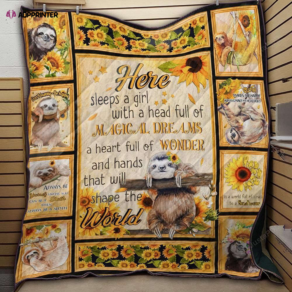 Sloth Sunflower Always Be Yourself Unless You Can Be A Sloth Then Always Be A Sloth Quilt Blanket Great Customized Blanket Gifts For Birthday Christmas Thanksgiving