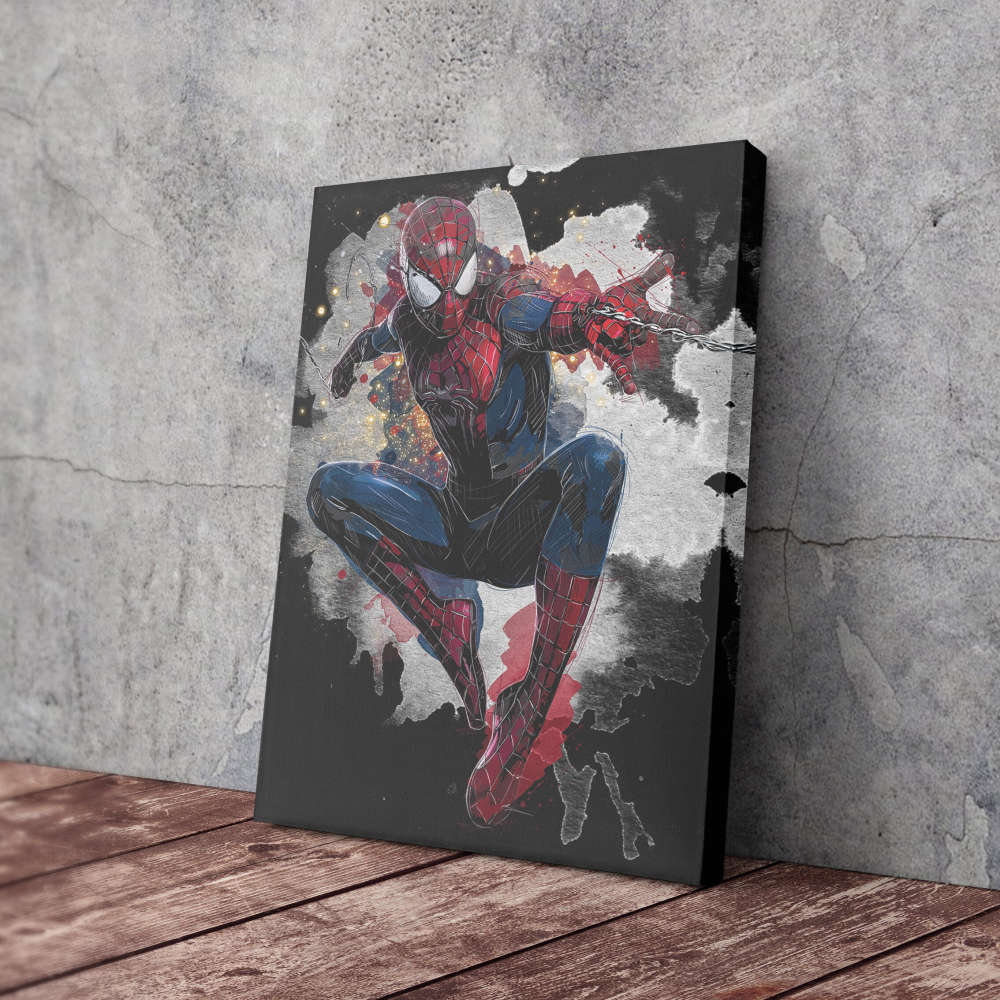 Spider-Man Poster Marvel Comics Art Canvas Wall Art Print Home Decor Framed Poster Gift for Kids