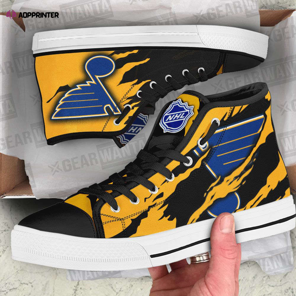 St Louis Blues High Top Shoes Custom For Fans