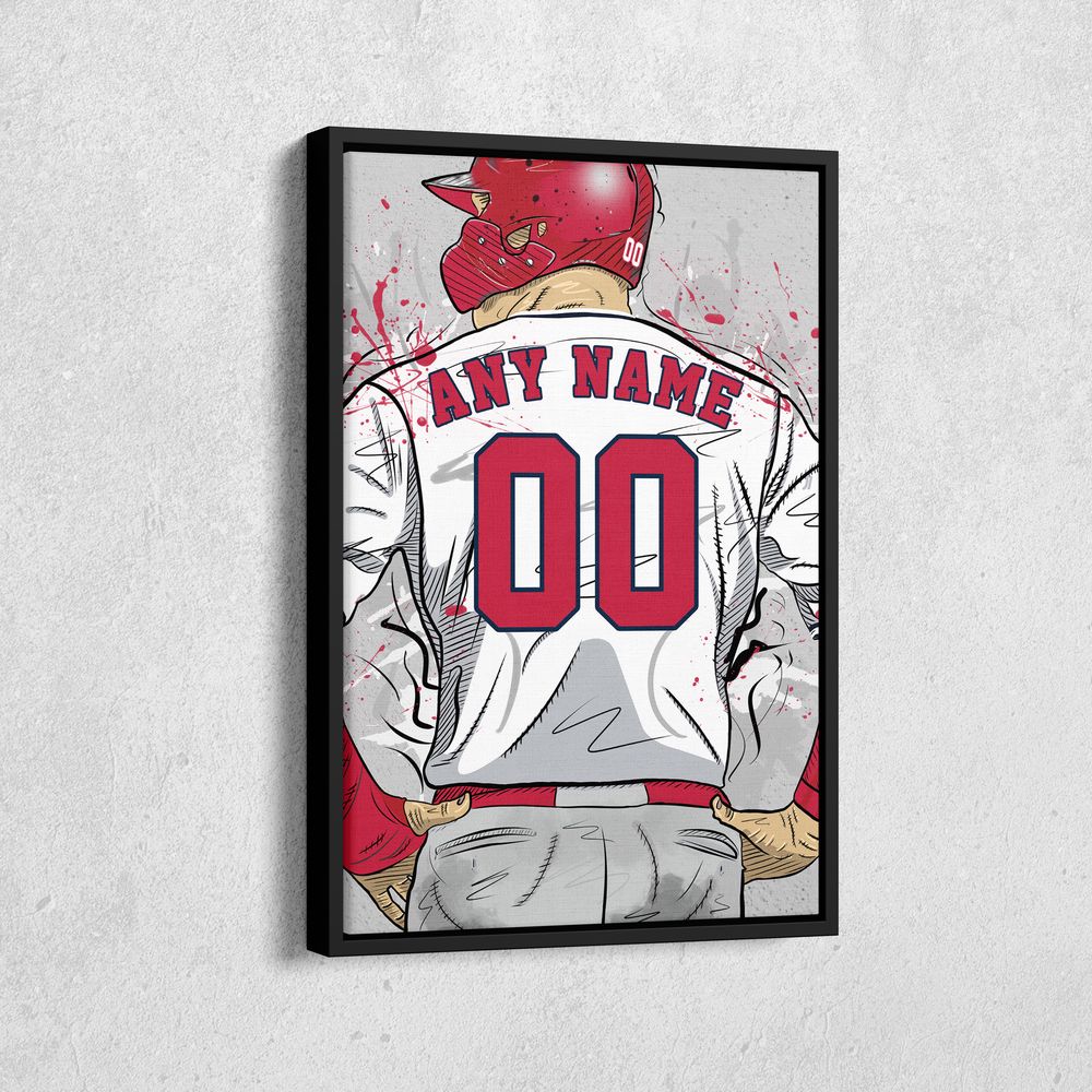 St. Louis Cardinals Jersey MLB Personalized Jersey Custom Name and Number Canvas Wall Art Home Decor Framed Poster Man Cave Gift