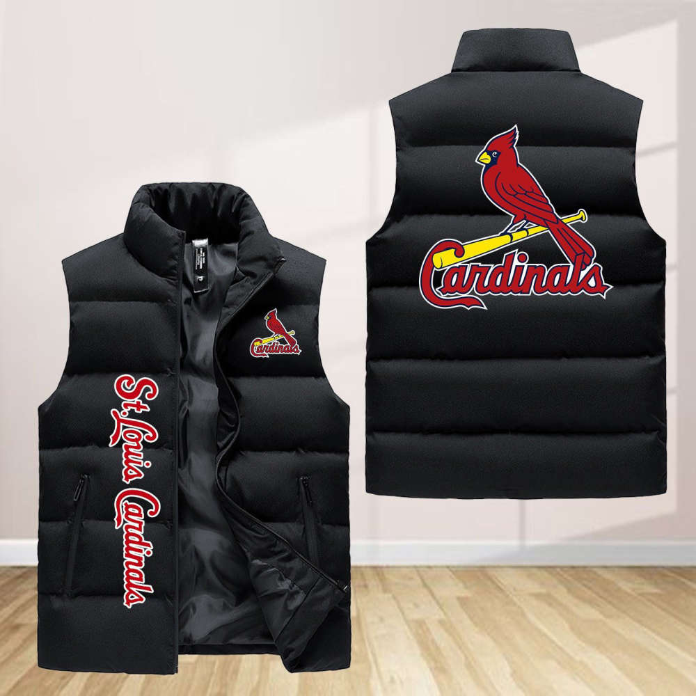 St. Louis Cardinals Sleeveless Puffer Jacket Custom For Fans Gifts