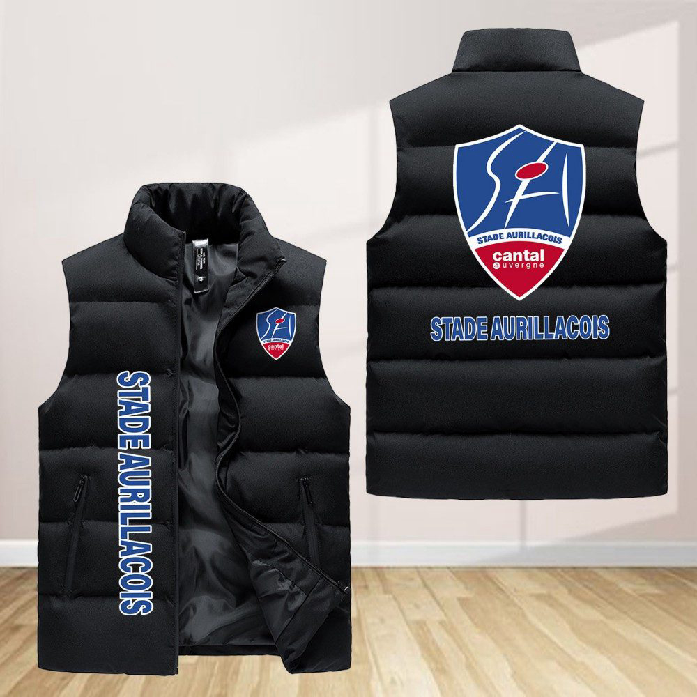 Stade Aurillacois Cantal Auvergne Sleeveless Puffer Jacket Custom For Fans Gifts