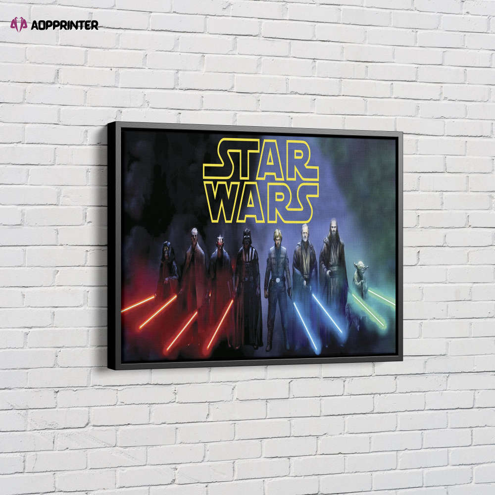 Star Wars Sith Jedi Masters Poster Canvas Unique Design Wall Art Print Hand Made Ready to Hang Custom Design