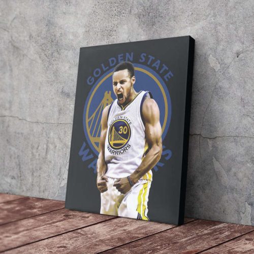 Stephen Curry Art Poster Golden State Warriors Point Guard Canvas Unique Design Wall Art Print Hand Made Ready to Hang Custom Design