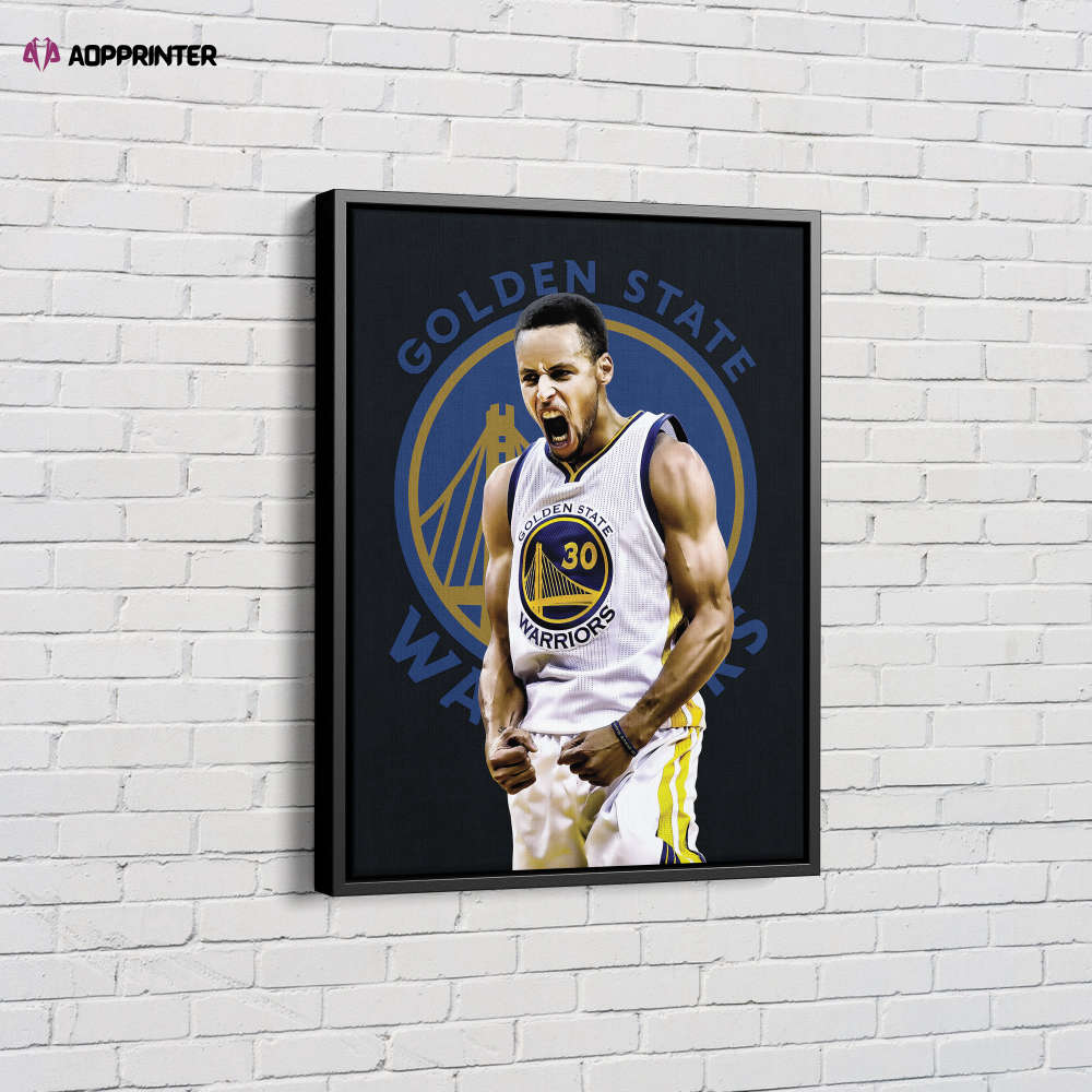 Stephen Curry Art Poster Golden State Warriors Point Guard Canvas Unique Design Wall Art Print Hand Made Ready to Hang Custom Design