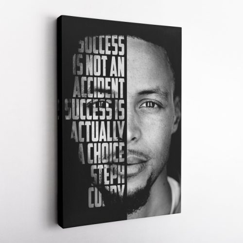 Stephen Curry Basketball Face Quote  Canvas Unique Design Wall Art Print Hand Made Ready to Hang Custom Design