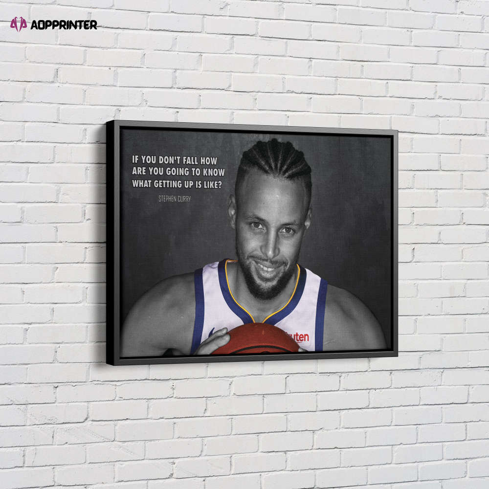 Stephen Curry Quote Poster Golden State Warriors Canvas Unique Design Wall Art Print Hand Made Ready to Hang Custom Design