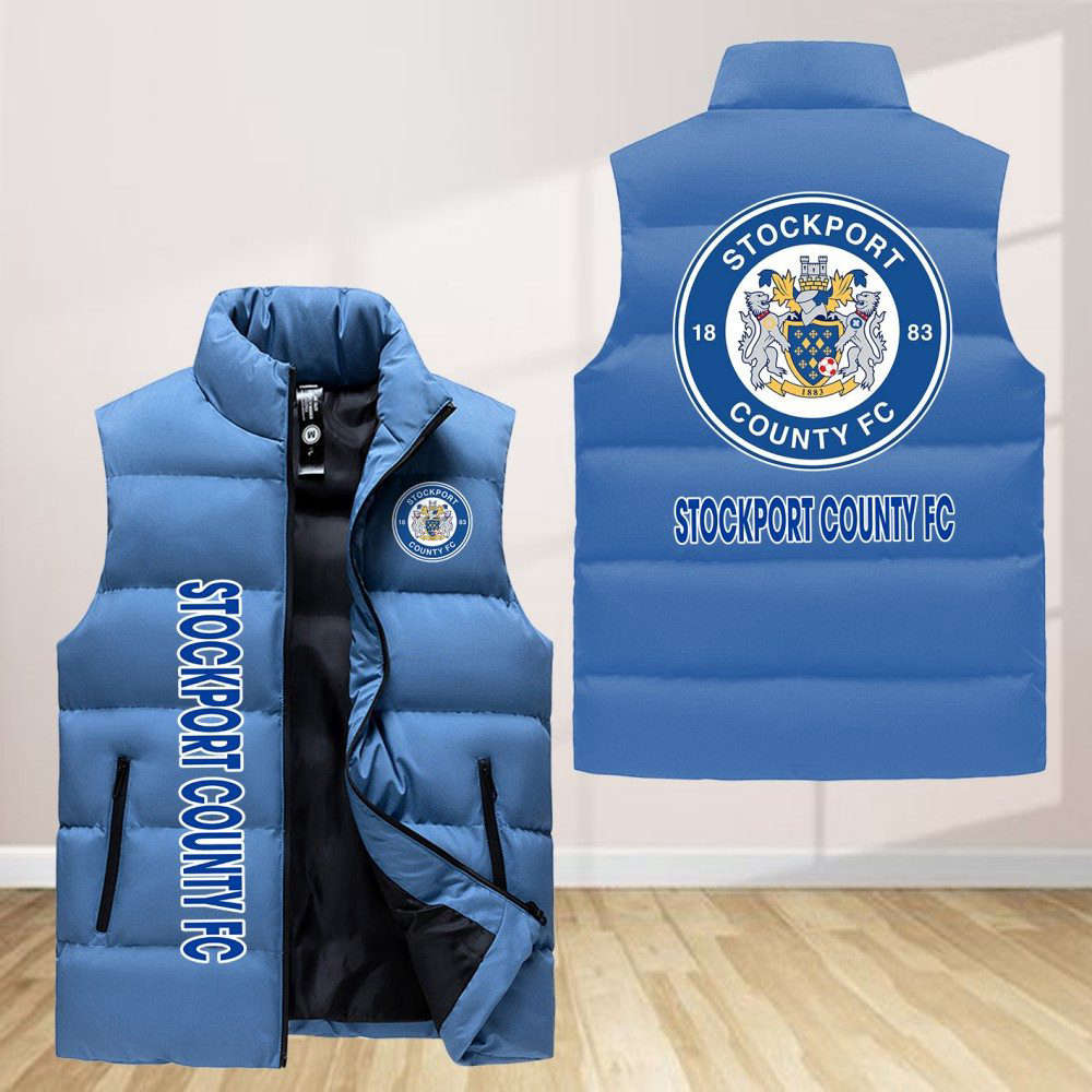 Stockport County F.C Sleeveless Puffer Jacket Custom For Fans Gifts