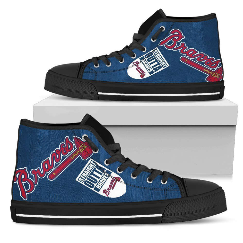 Straight Outta Atlanta Braves MLB Custom Canvas High Top Shoes HT1154