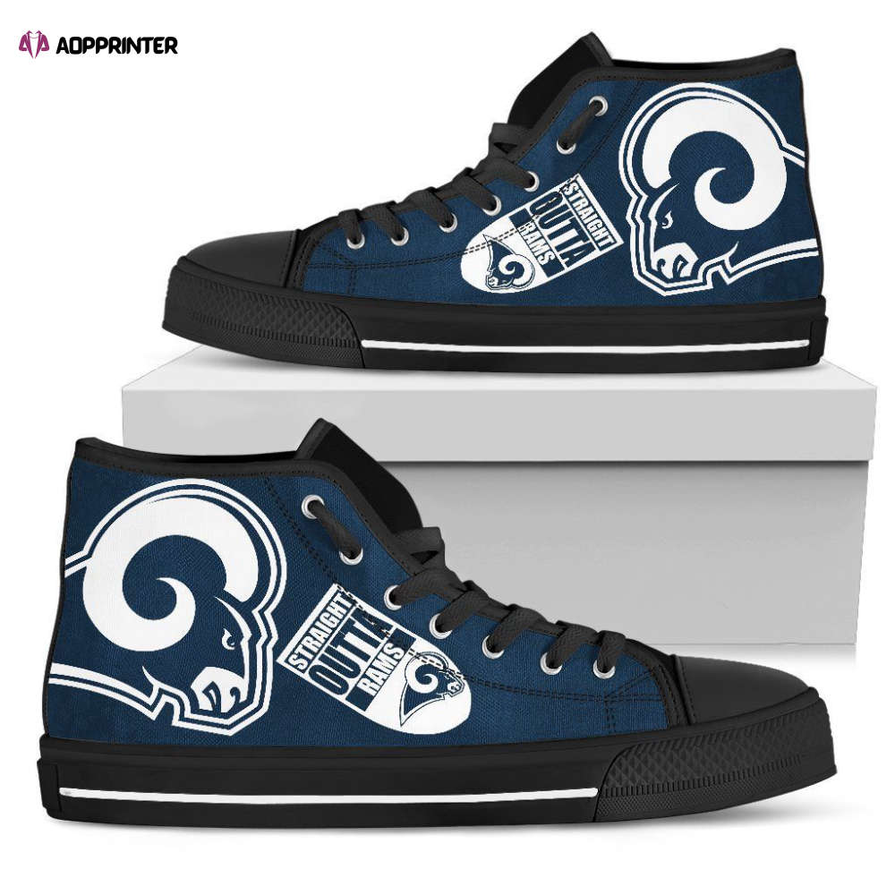 Straight Outta Los Angeles Rams NFL Custom Canvas High Top Shoes HT1135