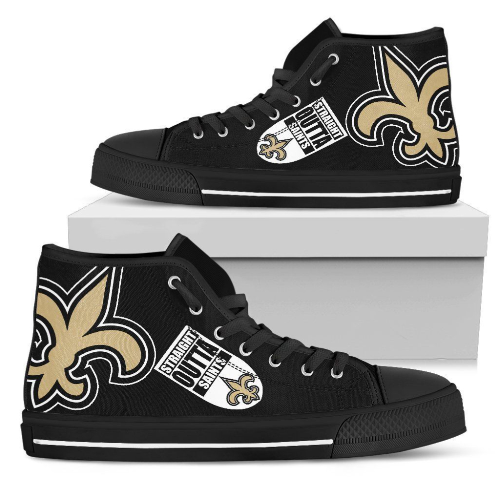 Straight Outta New Orleans Saints NFL Custom Canvas High Top Shoes HT1133