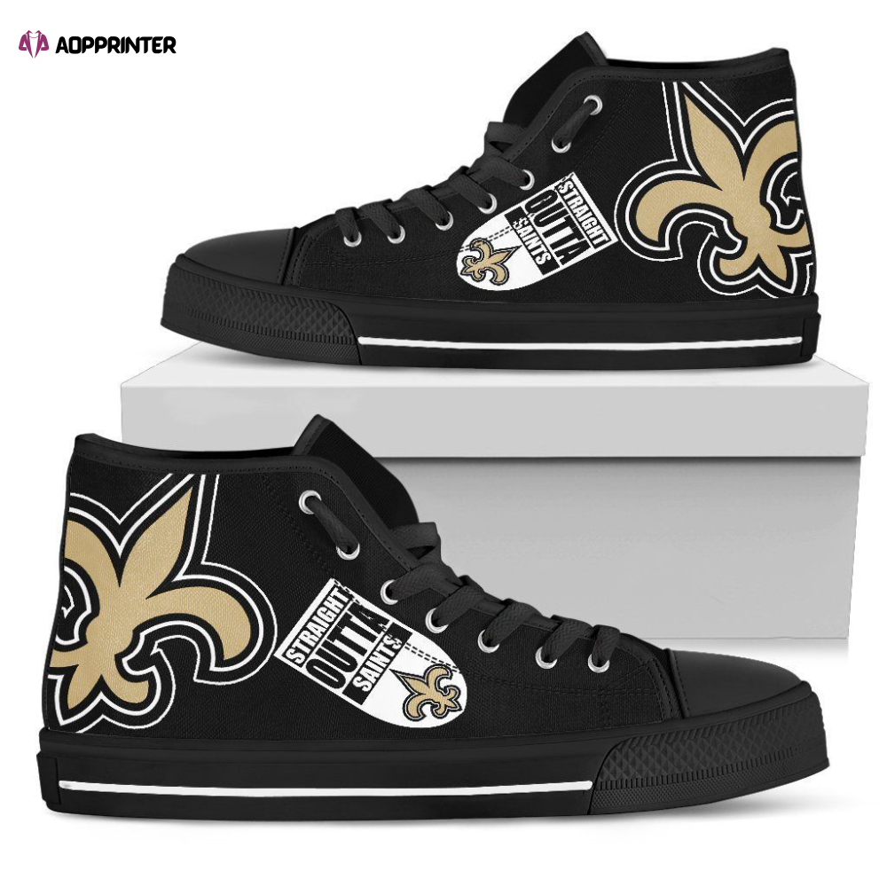 Straight Outta New Orleans Saints NFL Custom Canvas High Top Shoes HT1133
