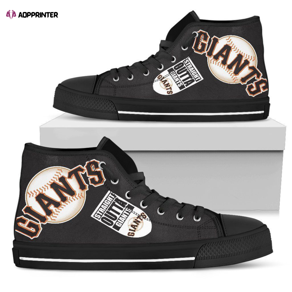 Straight Outta San Francisco Giants MLB Custom Canvas High Top Shoes