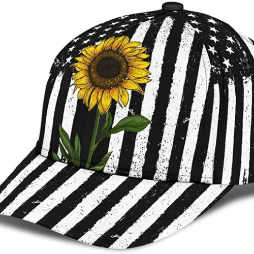 Sunflower and Flag USA Simple and Beautiful 3D Printed Unisex Hat Classic Caps Baseball Caps