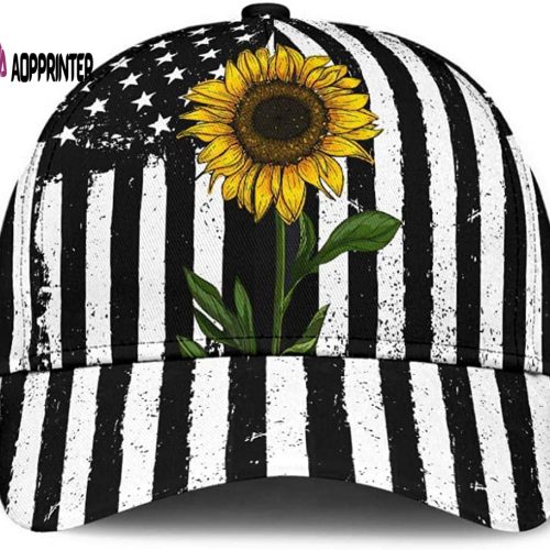 Sunflower and Flag USA Simple and Beautiful 3D Printed Unisex Hat Classic Caps Baseball Caps