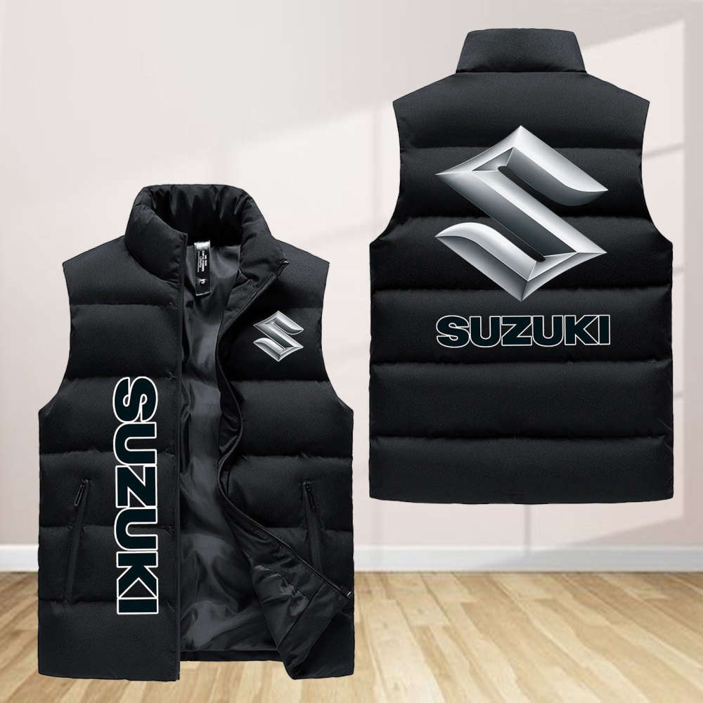 Suzuki Sleeveless Puffer Jacket Custom For Fans Gifts