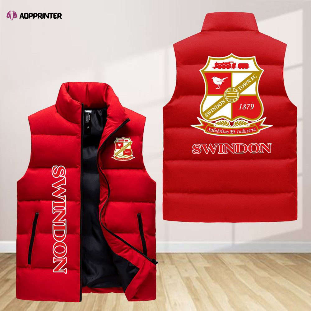 Swindon Town Sleeveless Puffer Jacket Custom For Fans Gifts