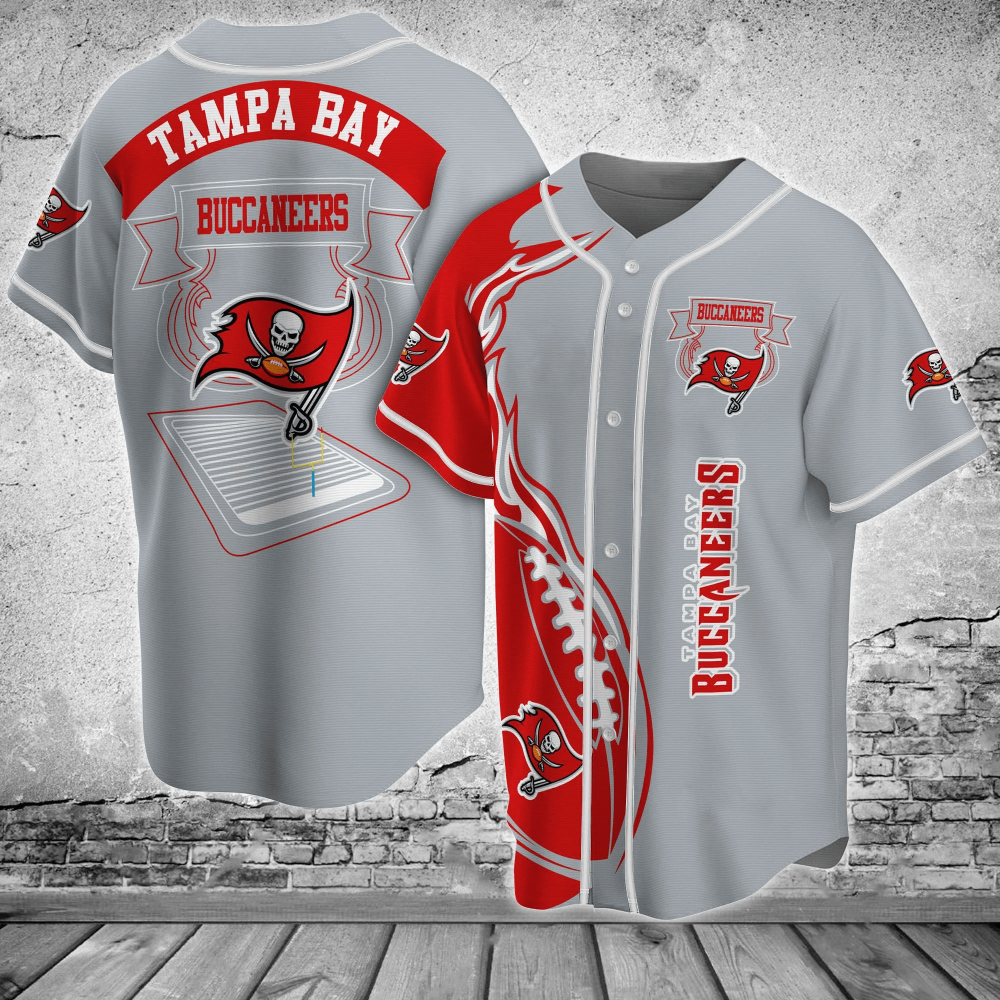 Tampa Bay Buccaneers Fan Apparel Baseball Jersey Shirt