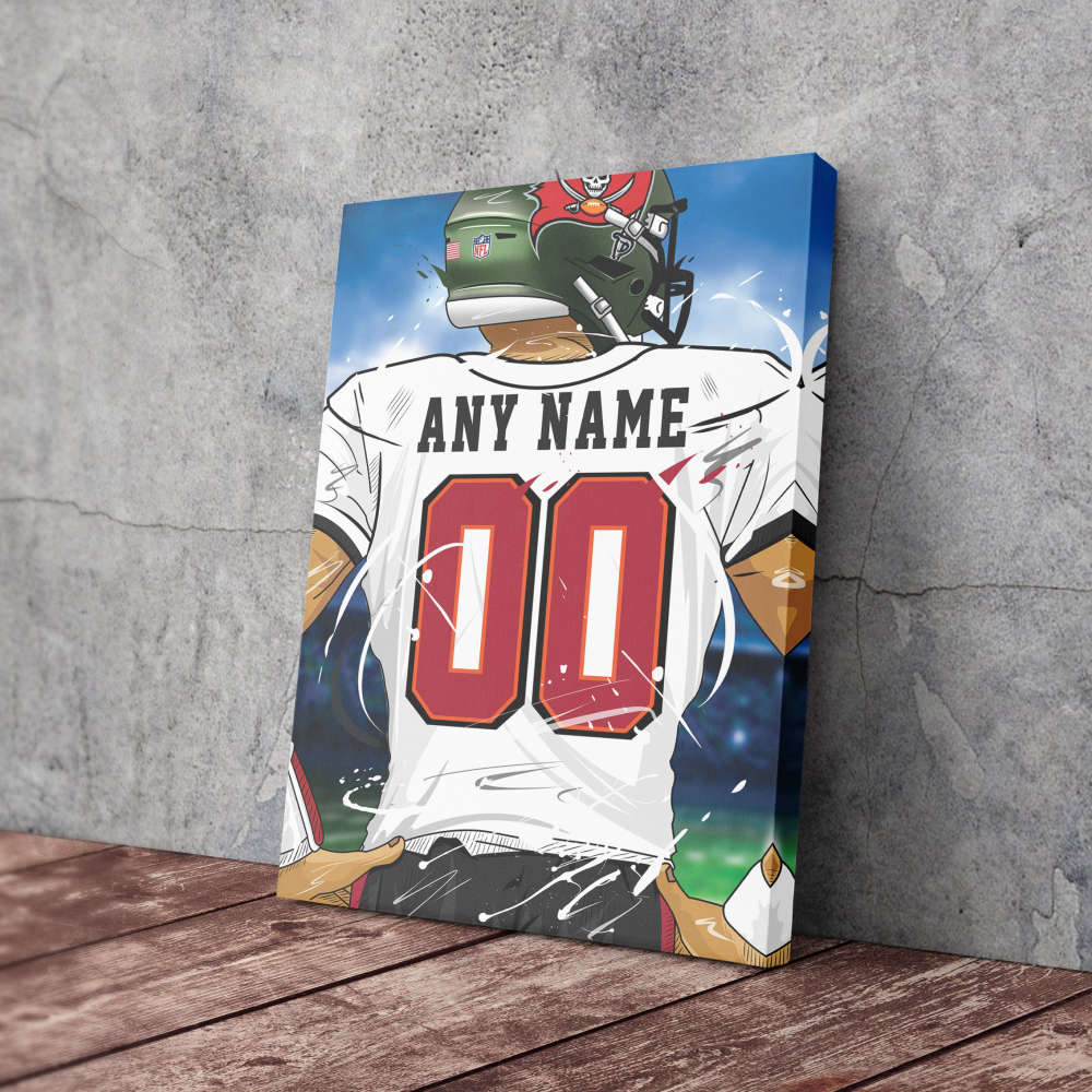 Tampa Bay Buccaneers Jersey NFL Personalized Jersey Custom Name and Number Canvas Wall Art  Print Home Decor Framed Poster Man Cave Gift