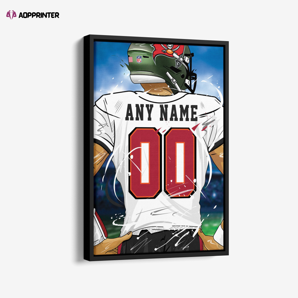 Tampa Bay Buccaneers Jersey NFL Personalized Jersey Custom Name and Number Canvas Wall Art  Print Home Decor Framed Poster Man Cave Gift