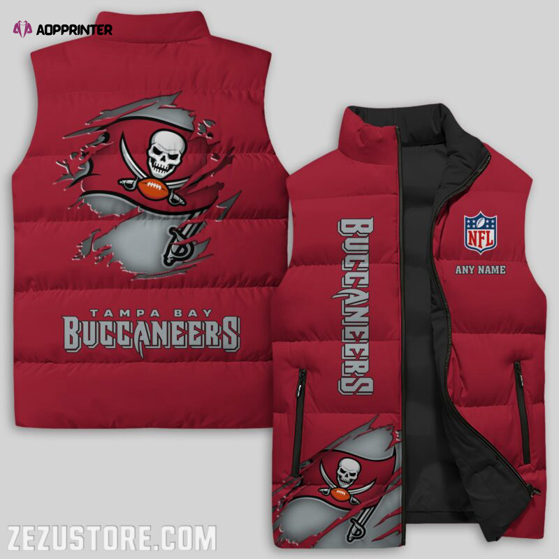 Tampa Bay Buccaneers NFL Sleeveless Puffer Jacket Custom For Fans Gifts