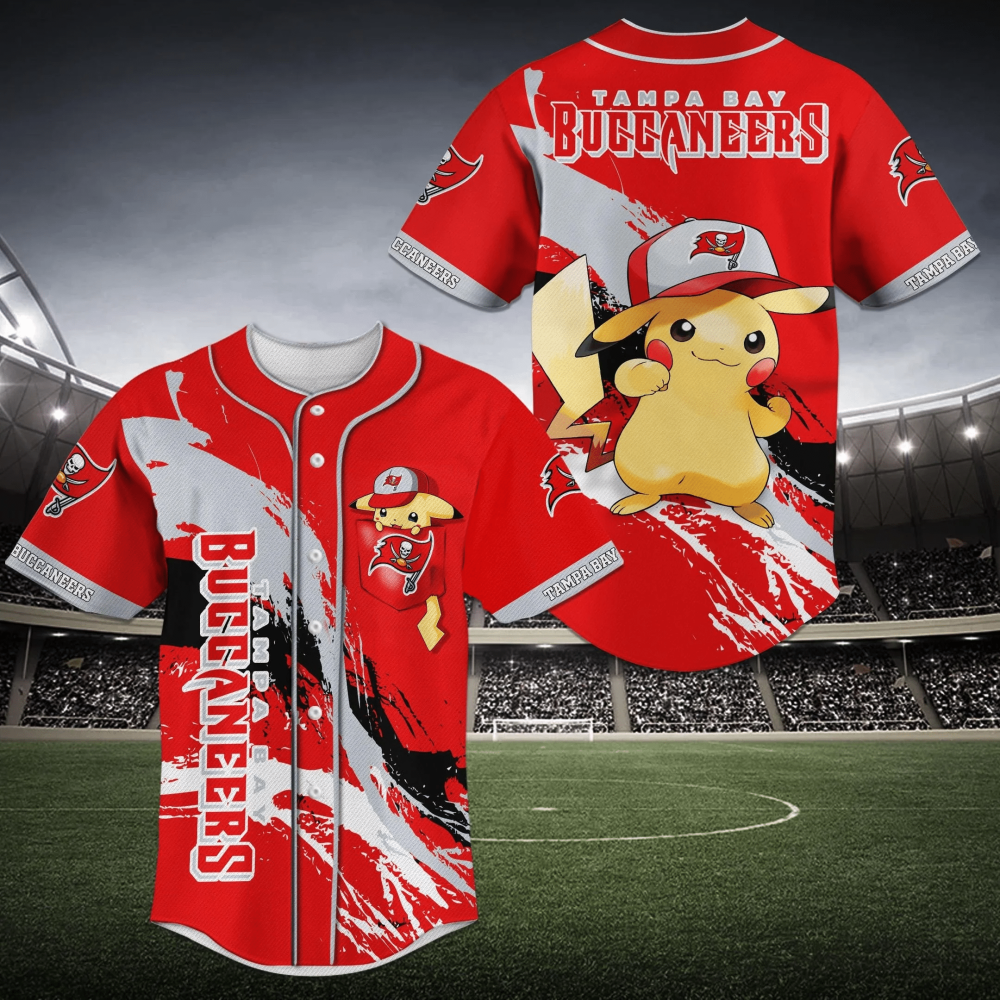 Tampa Bay Buccaneers Pikachu Baseball Jersey Shirt Gift For Fans