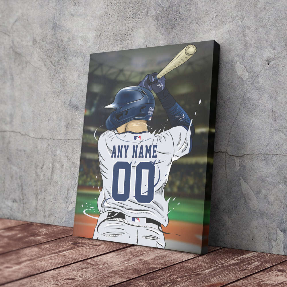 Tampa Bay Rays Jersey MLB Personalized Jersey Custom Name and Number Canvas Wall Art Print Home Decor Framed Poster Man Cave Gift