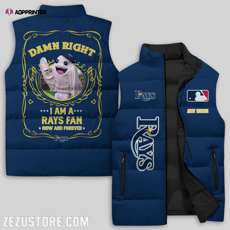 Tampa Bay Rays MLB Sleeveless Puffer Jacket Custom For Fans Gifts