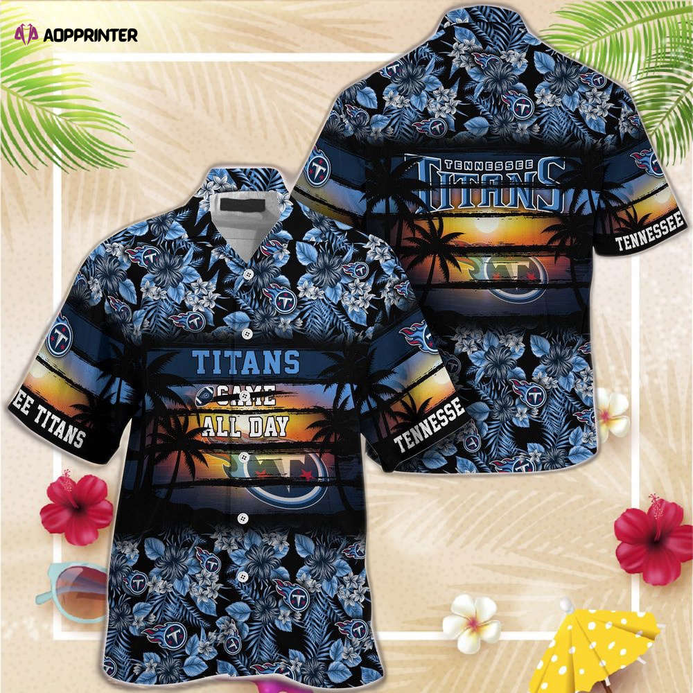 Tennessee Titans NFL Summer Hawaiian Shirt Floral Pattern