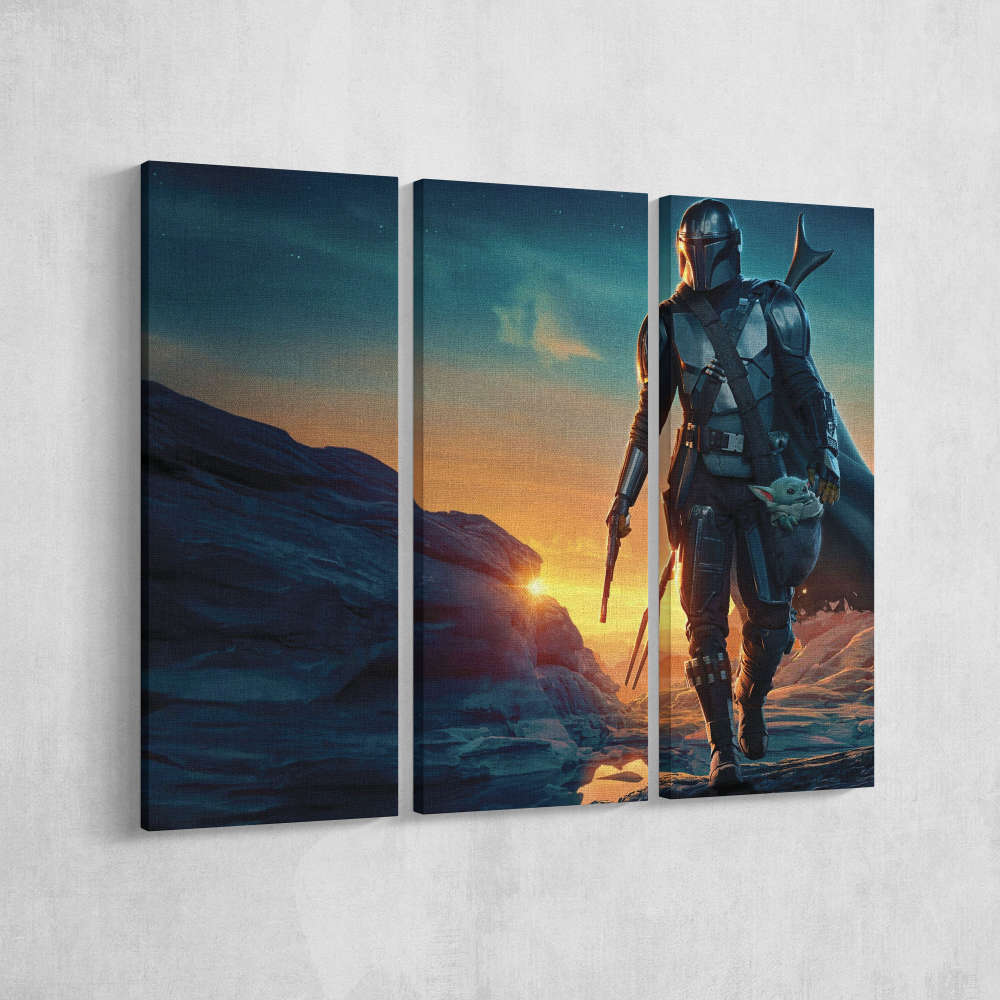 The Mandalorian Star Wars Cool Canvas Unique Design Wall Art Print Hand Made Ready to Hang Custom Design