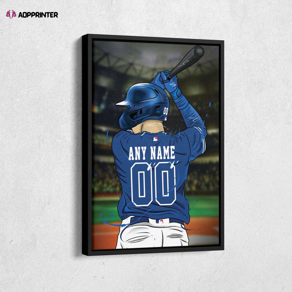 Toronto Blue Jays Jersey MLB Personalized Jersey Custom Name and Number Canvas Wall Art Print Home Decor Framed Poster Man Cave Gift