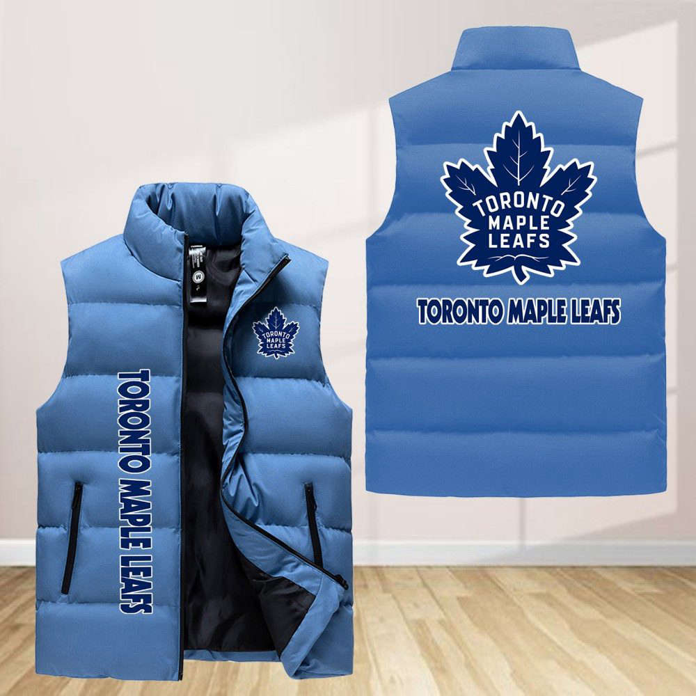 Toronto Maple Leafs Sleeveless Puffer Jacket Custom For Fans Gifts