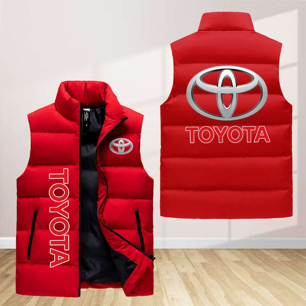 Toyota Sleeveless Puffer Jacket Custom For Fans Gifts