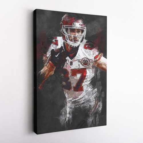 Travis Kelce Poster Kansas City Chiefs  Painting Football Canvas Unique Design Wall Art Print Hand Made Ready to Hang Custom Design