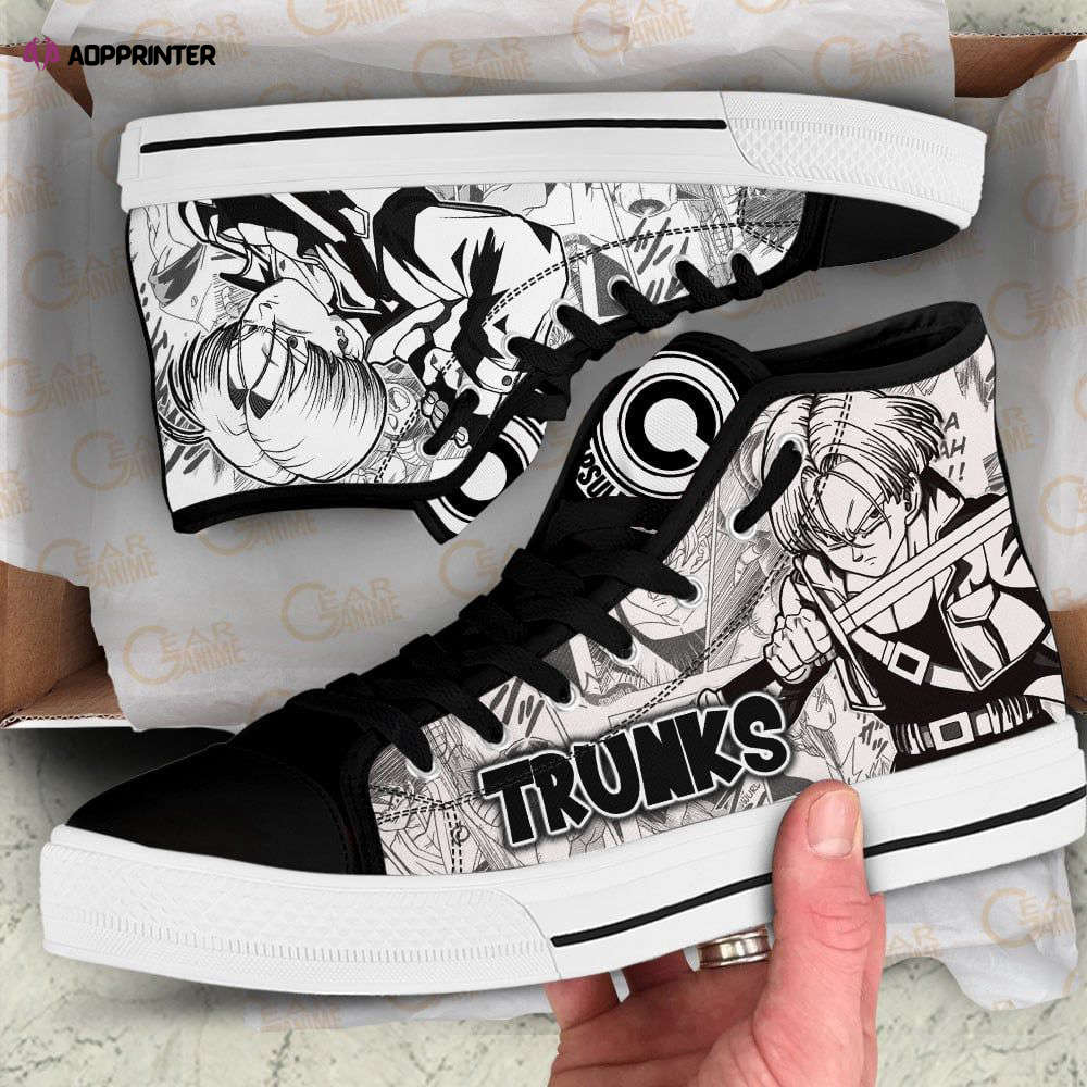 Trunks High Top Canvas Shoes Custom Dragon Ball Manga For Fans