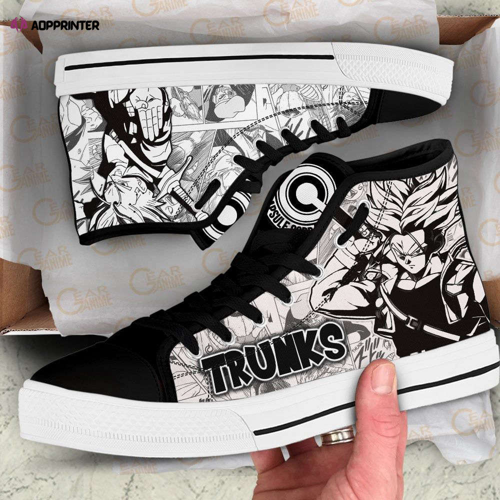 Trunks Super Saiyan High Top Canvas Shoes Custom Dragon Ball Manga For Fans