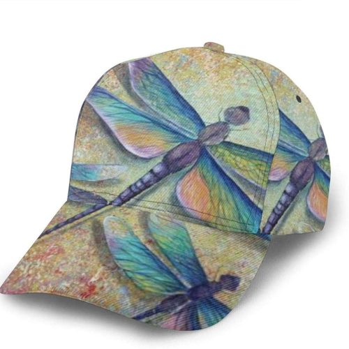 Unisex 3D Printed Baseball Cap Colorful Dragonflies Painting Dragonfly Fashion Snapback Caps Trucker