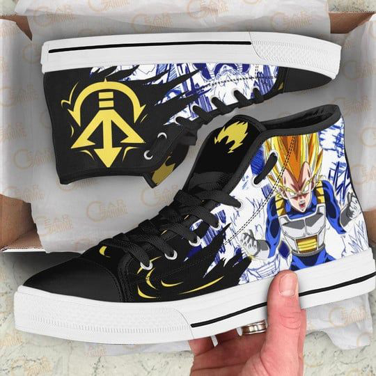 Vegeta Saiyan Emblem High Top Canvas Shoes Custom Dragon Ball Anime For Fans