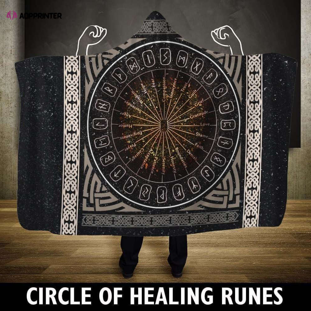 Viking Hooded Blanket – A Circle Of Healing Runes PL087