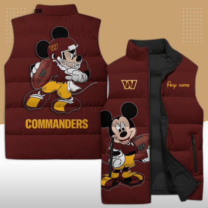 Washington Commanders NFL Sleeveless Puffer Jacket Custom For Fans Gifts