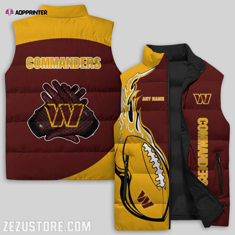 Washington Commanders NFL Sleeveless Puffer Jacket Custom For Fans Gifts