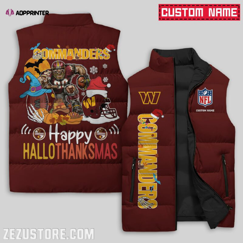 Washington Commanders NFL Sleeveless Puffer Jacket Custom For Fans Gifts