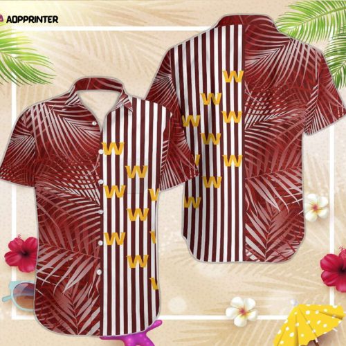 Washington Football Team Palm Leaves And Stripes NFL Gift For Fan Hawaii