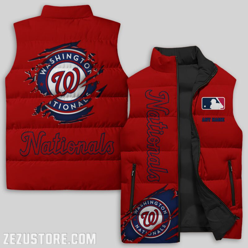 Washington Nationals MLB Sleeveless Puffer Jacket Custom For Fans Gifts