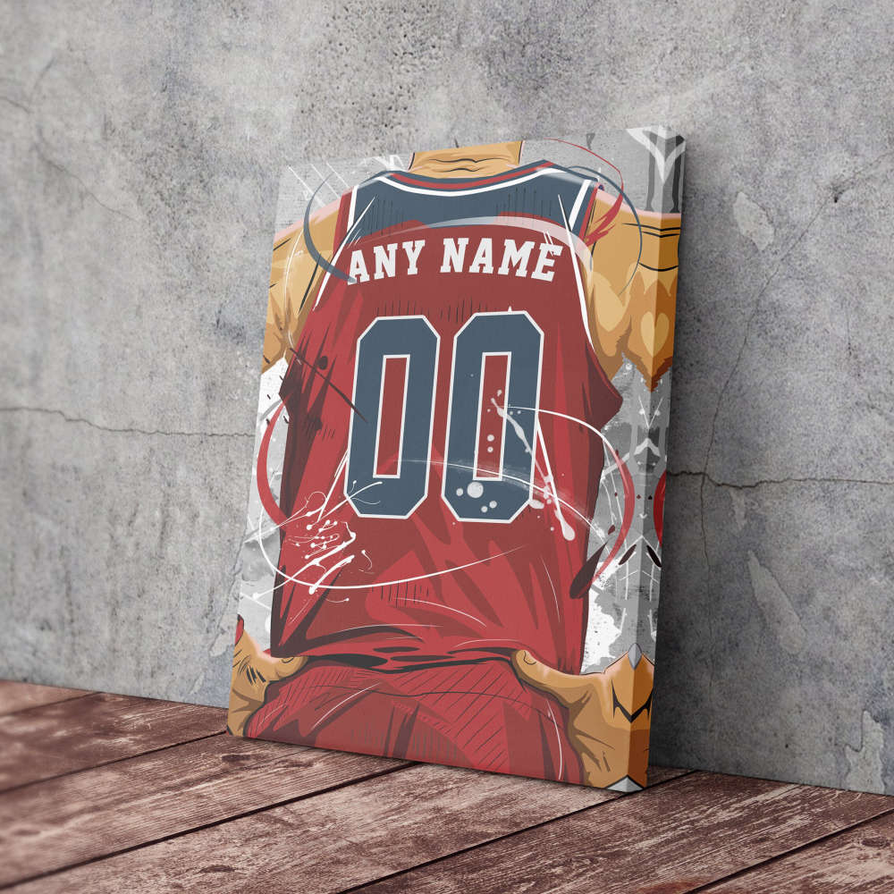 Washington Wizards Jersey NBA Personalized Jersey Custom Name and Number Canvas Wall Art  Print Home Decor Framed Poster Man Cave Gift