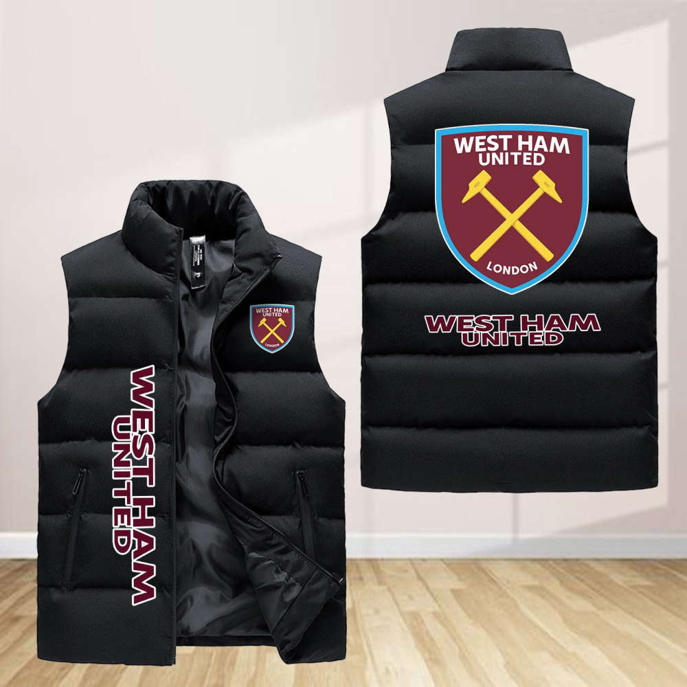 West Ham United F.C Sleeveless Puffer Jacket Custom For Fans Gifts